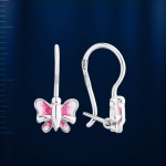 Ohrringe mit Emaille. Silber