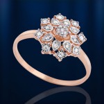 Goldring mit Brillanten. Bicolor