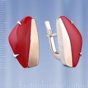 Russisches Silber und Gold Ohrringe mit Ulexit