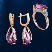  Russisches Goldschmuck Amethyst