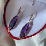 Vergoldete Silberohrhaenger mit Amethyst & Zirkonia