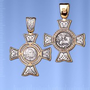  Russische Kreuz Anhaenger Silber