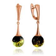 Vergoldete Ohrringe mit Bernstein