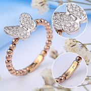 Gianni Lazzaro. Rotgoldring "Butterfly". Diamanten