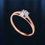 Золотое кольцо с цирконами. Русское золото