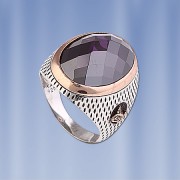 Перстень серебряный с аметистом