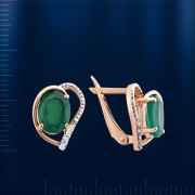 Russisches Goldschmuck Chrysopras 