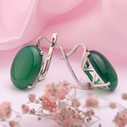 Купить серьги из серебра в Германии. Хризопраз