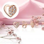 Rotgoldohrstecker "Herzchen". Zirkonia