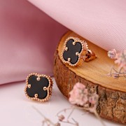 Ohrstecker Rotgold 585 Onyx Ø 10 mm