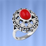 Ring mit Korall Silber 