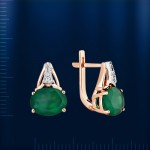 Goldohrringe mit Brillanten & Chrysopras 