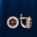 Серьги с раухтопазом. Русское золото