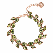 Vergoldetes Silberarmband 925 mit grünem Bernstein