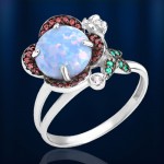 Silberring mit Opal & Fianiten