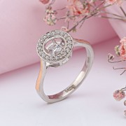 Silberring mit Gold Tanzender Zirkonia