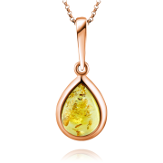 Vergoldeter Silberanhaenger mit Bernstein