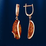 Ohrhaenger mit Bernstein russisches Gold