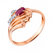 Goldring mit Rubin und Diamanten