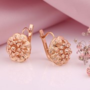 Goldohrringe aus russischem Rotgold 585 mit Zirkonia