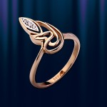 Goldring mit Brillanten. Bicolor 