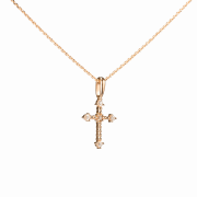 Goldenes Kreuz-Anhänger mit Diamanten
