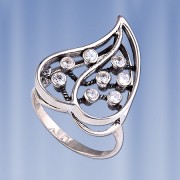 Серебряное кольцо "Лист"