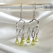 Серебряные серьги-люстры с фианитами