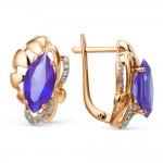 Купить золотые серьги с аметистом