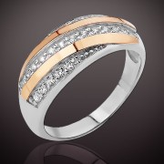  Ring mit Fianiten. Silber & Gold