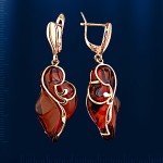 Ohrhaenger mit Bernstein russisches Gold