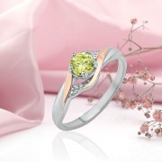 Silberring mit Zirkonia &  Gold