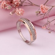 Silberring mit Gold "Julieta". Zirkonia