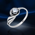 Ring mit Fianiten russisches Silber