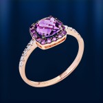  Russisches Goldschmuck Amethyst 