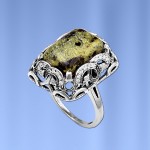 Ring mit Serpentin Silber 