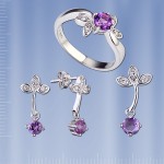 Garnitur mit Amethyst Silber 925 