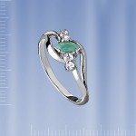 Ring mit Smaragden. Silber