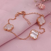 Goldarmband aus Rotgold 585 mit Perlmutt ⌀10 mm