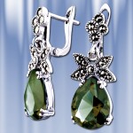 Серьги серебряные с цирконом