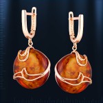 Ohrringe russisches Gold mit Bernstein 