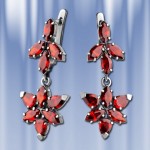 Ohrhaenger mit Granat. Silber 925