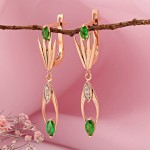 Серьги с фианитами Золото 585