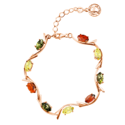 Vergoldeter Silberarmband "Duft". Bernstein