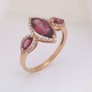  Rhodolith Russisches Goldschmuck 