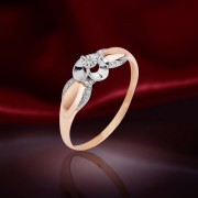 Goldring mit Brillanten. Bicolor