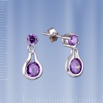  Ohrstecker Sterling Silber . Amethyst