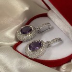 Silberohrhaenger mit Amethyst & Zirkonia