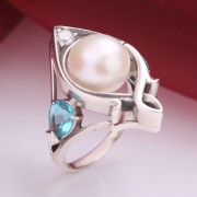 Ring Sterling Silver & Pearl
