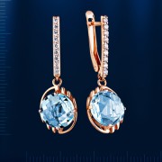 Ohrhaenger mit Topas Rotgold 